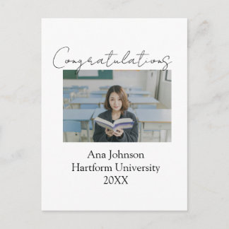 Cartão Postal Congratulations photo graduate name university yea