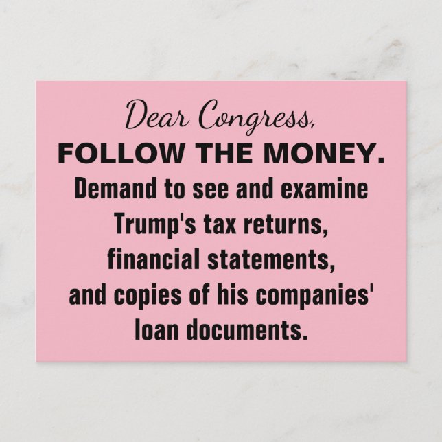 Cartão Postal Congresso Seguem Retorno do Imposto de Trump de Di (Frente)