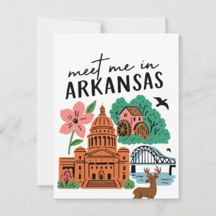Cartão Postal Conheça-me no Arkansas, sul dos EUA, pontos turíst