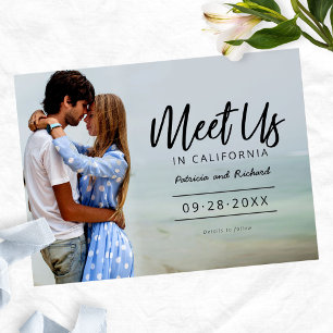 Cartão Postal Conheça-nos no Casamento de Destino Salvar a Data
