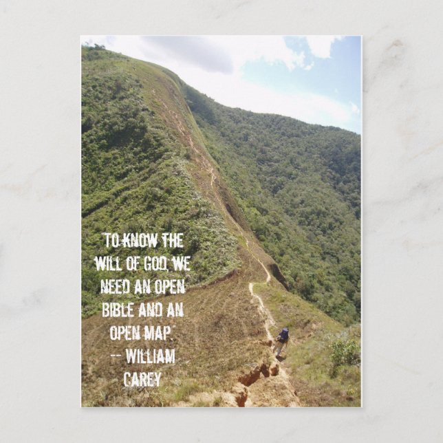 Cartão Postal "Conhecer a vontade de Deus, cartão-postal (Frente)