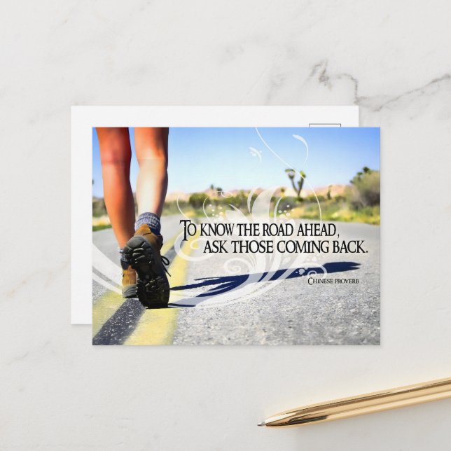 Cartão Postal "Conhecer o caminho à frente" Citação Inspiraciona (Frente/Verso In Situ)
