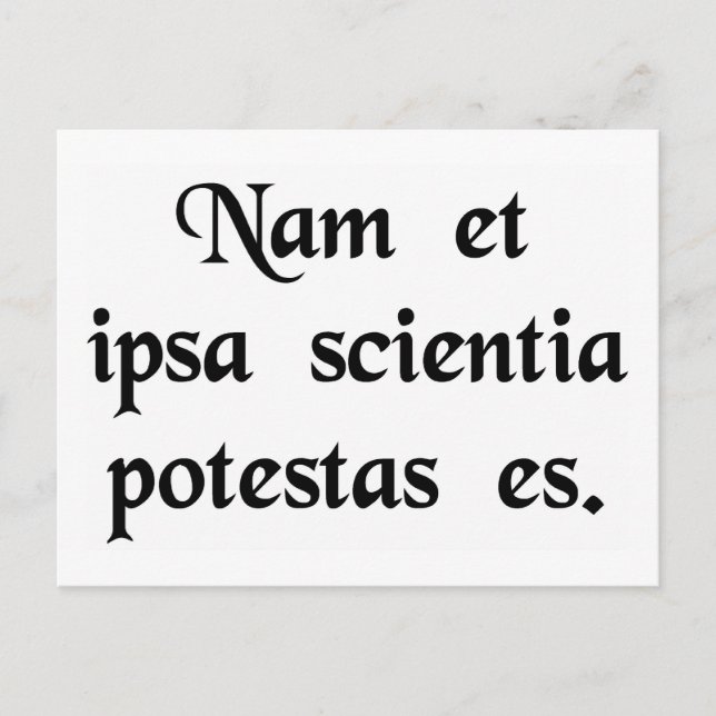 Cartão Postal Conhecimento é poder. (Frente)