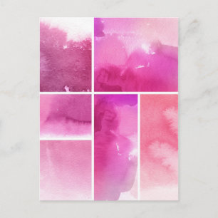 Cartão Postal Conjunto de abstrato de aquarelas pintado à mão
