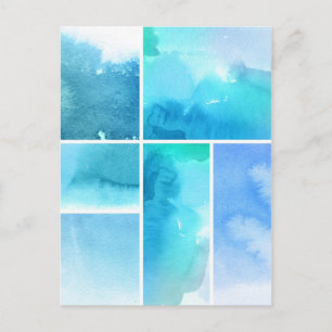 Cartão Postal Conjunto de abstrato de aquarelas pintado manualme