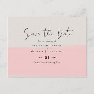 Cartão Postal Conjunto de Casamentos de Script Rosa-Rosa do Blus