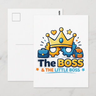 Cartão Postal Conjunto de Correspondência entre O Chefe e O Pequ