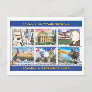 Cartão Postal Conjunto de Selos Antigos da Romênia
