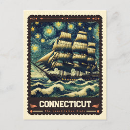 Cartão Postal Connecticut | Inspirado por Vincent Van Gogh