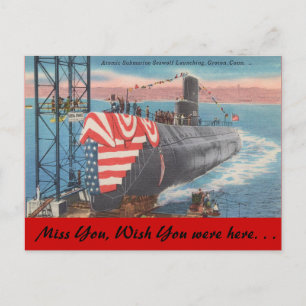 Cartão Postal Connecticut, lançamento submarino atômico