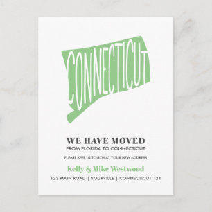 Cartão Postal CONNECTICUT Mudamos Novo endereço Nova Casa
