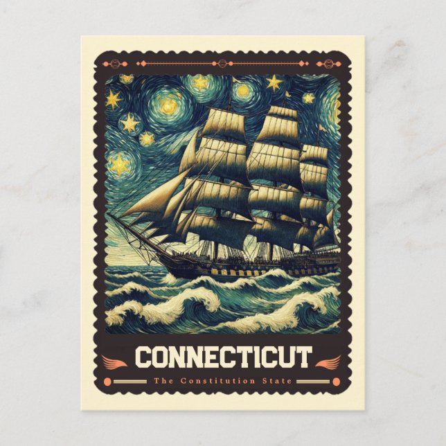 Cartão Postal Connecticut | Vincent Van Gogh inspirado (Frente)