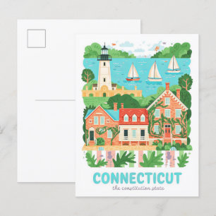 Cartão Postal Connte a Constituição Estado EUA Viagem