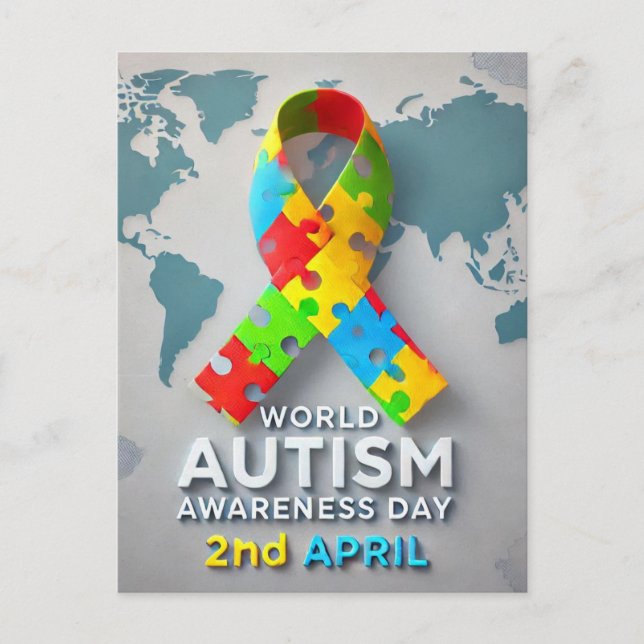 Cartão Postal Consciência do Autismo (Frente)