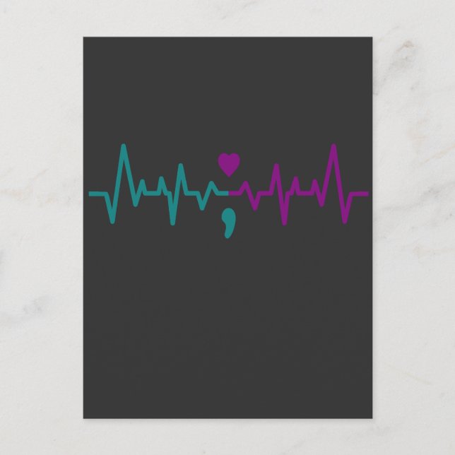 Cartão Postal Consciência Prevenção de Suicídio Pulso Cardíaco M (Frente)