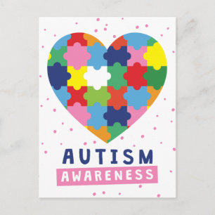 Cartão Postal consciência rosa sobre autismo