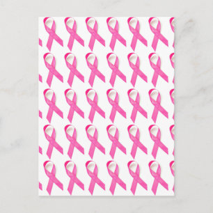 Cartão Postal Conscientização do Câncer de Mama Laço Rosa