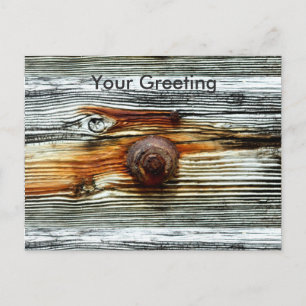 Cartão Postal conselho da cinza de madeira seca enferrujada