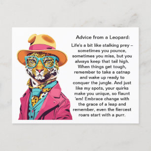 Cartão Postal Conselho Engraçado De Um Leopardo