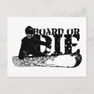 Cartão Postal conselho ou morra. skeleboarder.