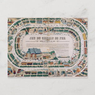 Cartão Postal Conselho para um jogo ferroviário, 1850