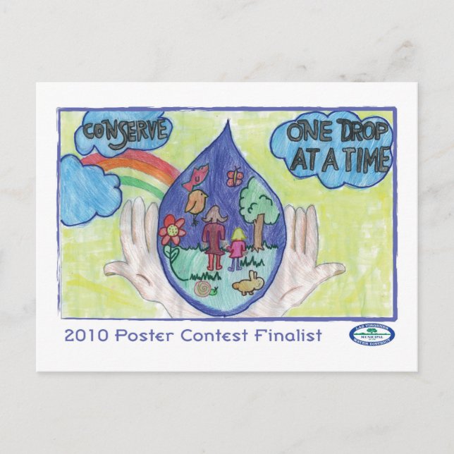 Cartão Postal Conservar - Uma gota de cada vez (Frente)