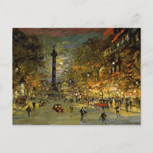 Cartão Postal Constantin Korovin: A Praça da Bastilha, Paris