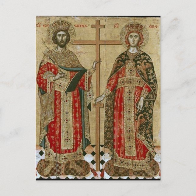 Cartão Postal Constantine e Helen por Emmanuel Tzanes (Frente)