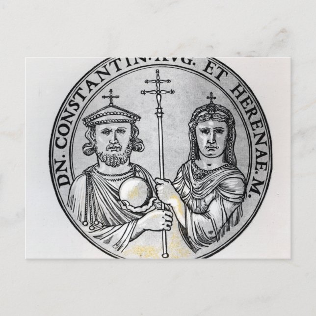 Cartão Postal Constantine VI e sua Mãe Irene (Frente)
