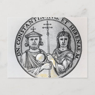 Cartão Postal Constantine VI e sua Mãe Irene