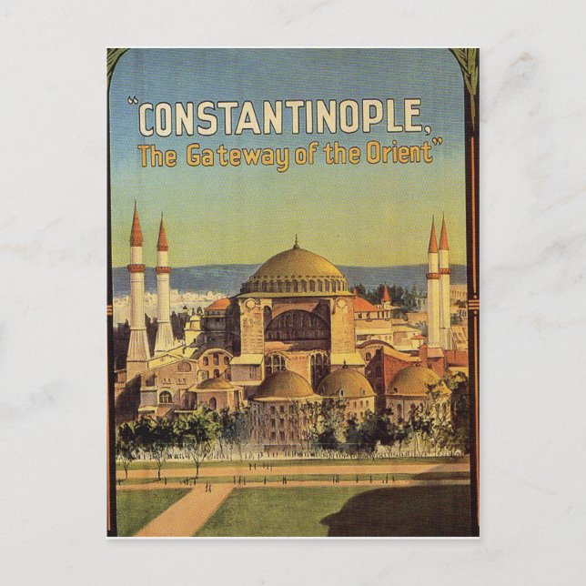 Cartão Postal Constantinopla, Santa Sofia, Istambul, Turquia (Frente)