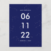 Constelação Celestial Estrelas Azuis Salvem a Data