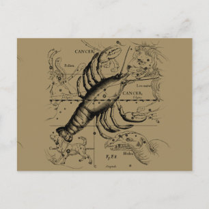 Cartão Postal Constelação de cancer Hevelius 1690 Engave