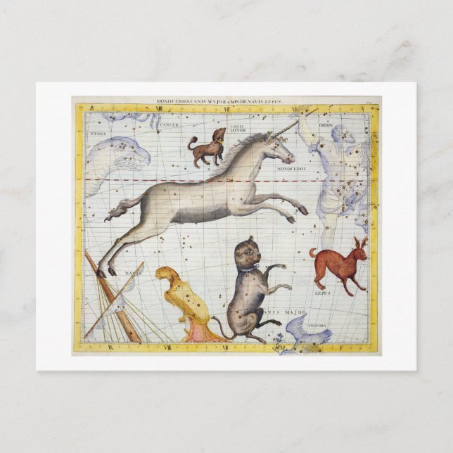 Cartão Postal Constelação de Monoceros com Canis Major e Mi (Frente)