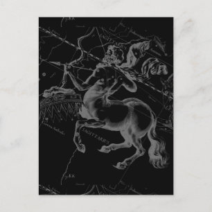 Cartão Postal Constelação de Sagittarius Classy Hevelius Engave