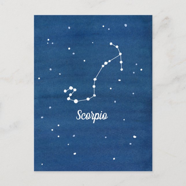 Cartão Postal Constelação Scorpio - Estrelas da Noite do Céu (Frente)