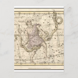 Cartão Postal Constelação Vintage Ophiuchus Zodiac