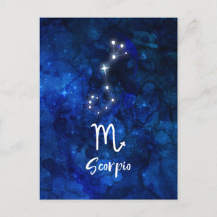 Cartão Postal Constelação Zodiacal de Escorpião Galáxia Azul Cel