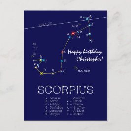 Cartão Postal Constelação Zodiacal Escorpião
