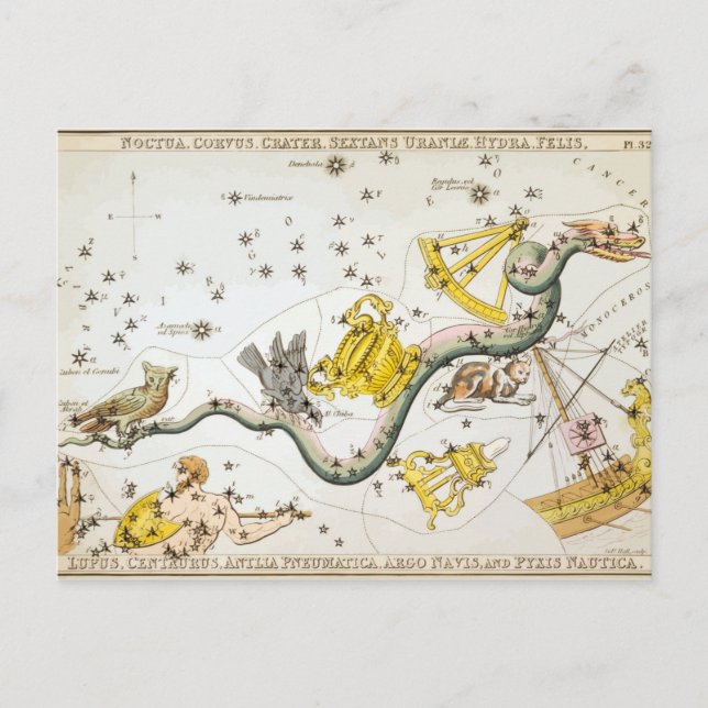 Cartão Postal Constelações - Estrelas - Astronomia Clássica (Frente)