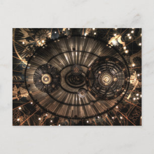 Cartão Postal Constelações Mecânicas Steampunk Zodiac