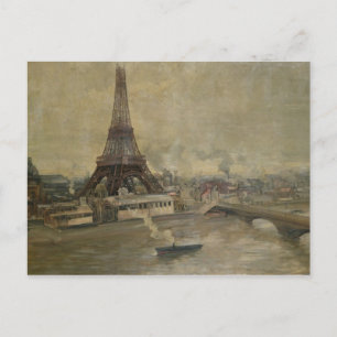 Cartão Postal Construção da Torre Eiffel