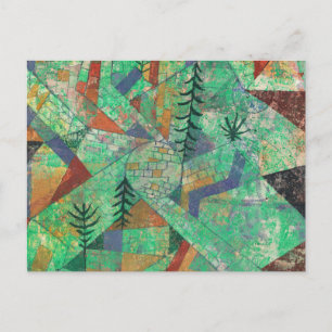 Cartão Postal Construção de florestas por Paul Klee