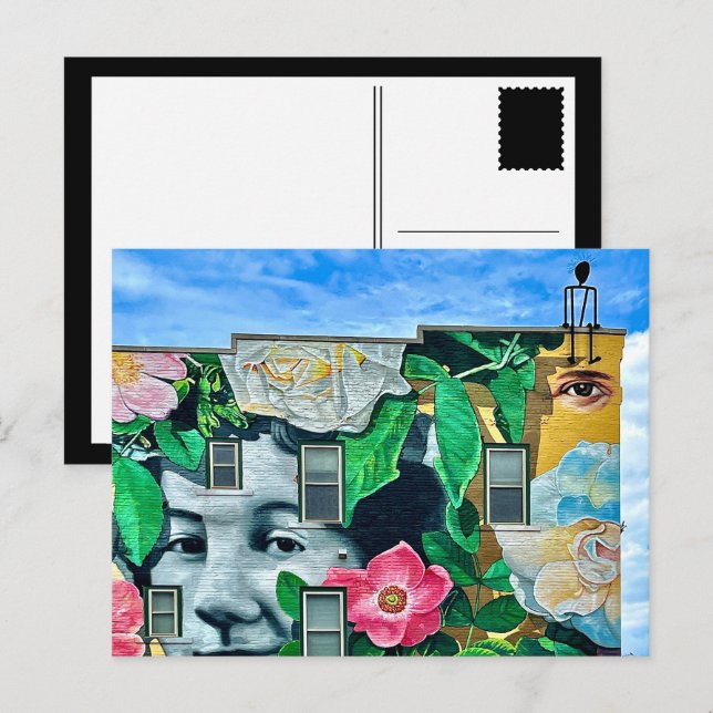 Cartão Postal construção de grafites urbanos em dubuque (Frente/Verso)