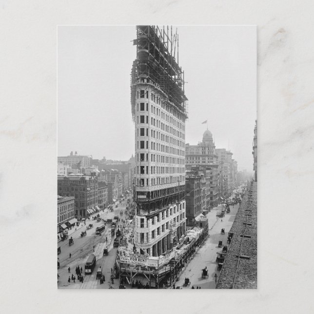 Cartão Postal Construção do Edifício Flatiron, 1902 (Frente)