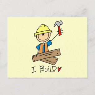 Cartão Postal Construção Eu Construo Camisetas e Presentes
