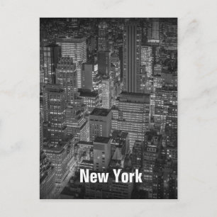 Cartão Postal Construções da skyline da Nova Iorque na noite