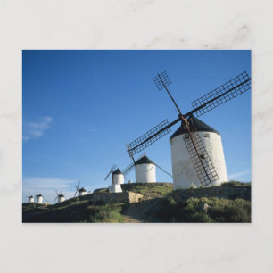 Cartão Postal Consuegra, La Mancha, Espanha, moinhos de vento 2