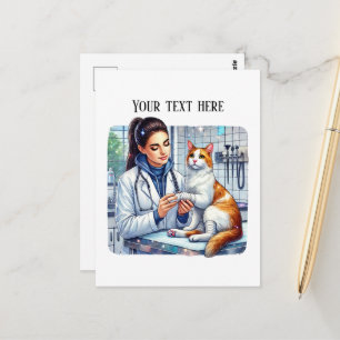 Cartão Postal Consultório Veterinário Fofo personalizável