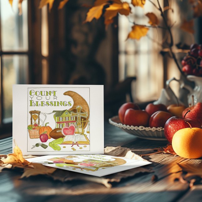 Cartão Postal Conte suas bençãos Cartão-postal Inspiracional (Criador carregado)
